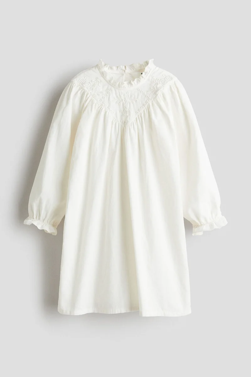 H&M Frill-trimmed cotton corduroy dress