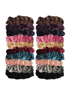 Sufermoe 20 Pcs Velvet Hair Scrunchies, Soft Ties, Fashion Bands, Hair Bows, Ropes, Elastics, Bracelets, Ponytail Holders - Hair Accessories for Women and Girls  - Image 4