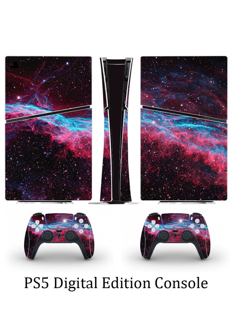 IINE PS5 Slim Digital Edition Console Sticker, Sony PS5 Slim Console Controller Skins Set, Skin Wrap Decal Sticker PS5 Slim Digital Edition Console, Protective Film Sticker for Nebula,  Vinyl Cover Sticker  - Image 1