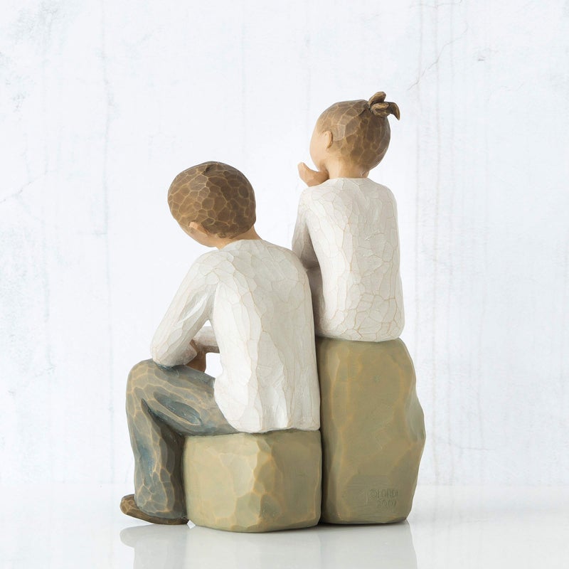 Willow Tree Brother and Sister (Darker Skin Tone & Hair Color), Sculpted Hand-Painted Figure - Image 3