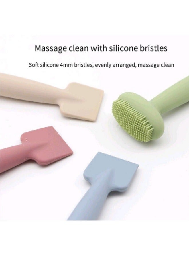 Silicone Cleansing Brush Double Head Silicone Mask Brush Mud Mask Smear Brush Green - Image 3
