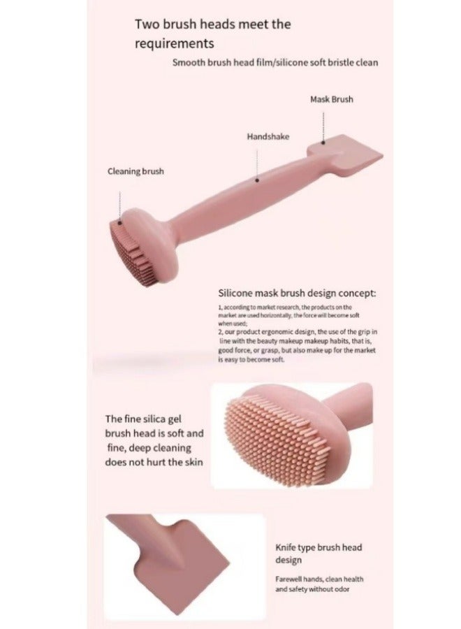 Silicone Cleansing Brush Double Head Silicone Mask Brush Mud Mask Smear Brush Green - Image 4