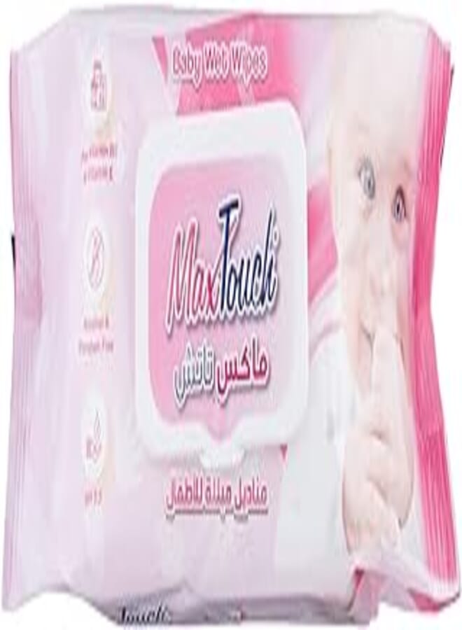 Max Touch Baby Wet Wipes with Cover - 120 Pieces