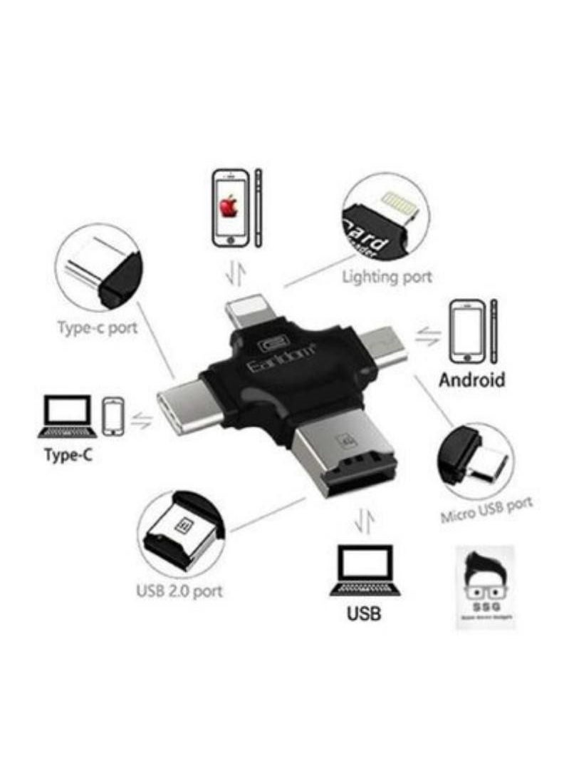 Earldom - 4 in 1 Micro SD Card Reader Memory Card SLR Camera Reader - Image 1