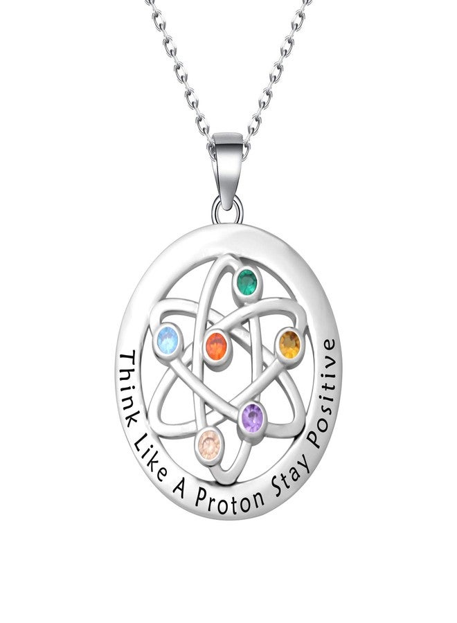 FEELMEM Atomic Science Necklace Chemist Gift Atom Chemistry Science Symbol Necklace for Scientist Physicist Graduation Gift - Image 1