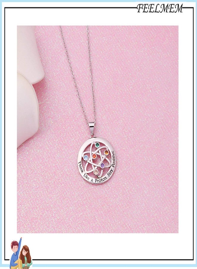 FEELMEM Atomic Science Necklace Chemist Gift Atom Chemistry Science Symbol Necklace for Scientist Physicist Graduation Gift - Image 5
