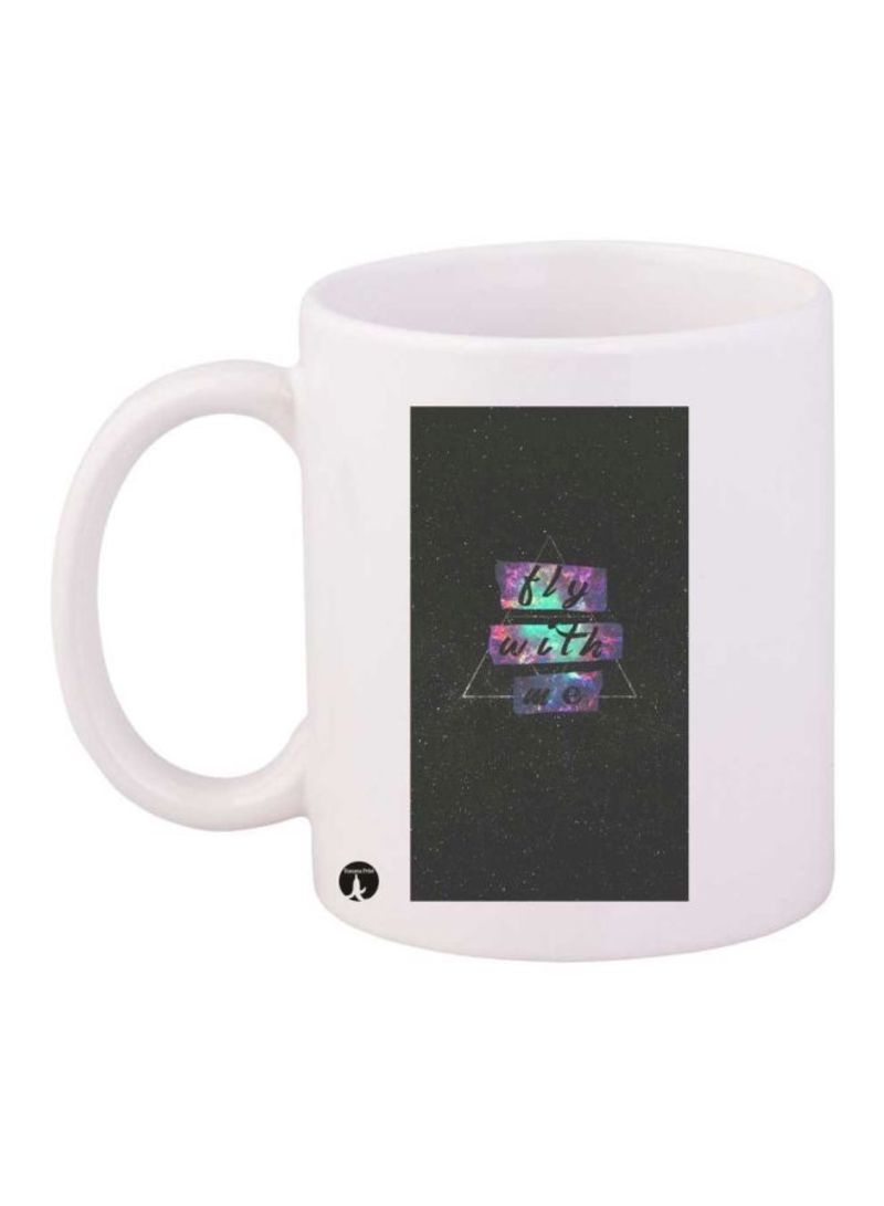 English Phrases Printed Mug White/Black/Purple Standard Size
