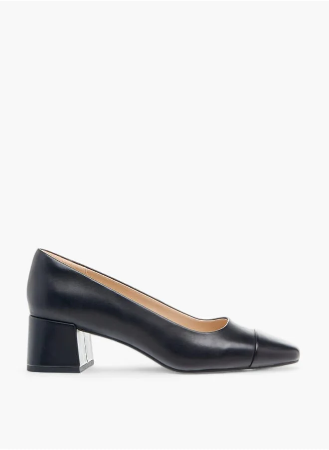 Celeste Womens Panelled Slip-On Shoes With Block Heels