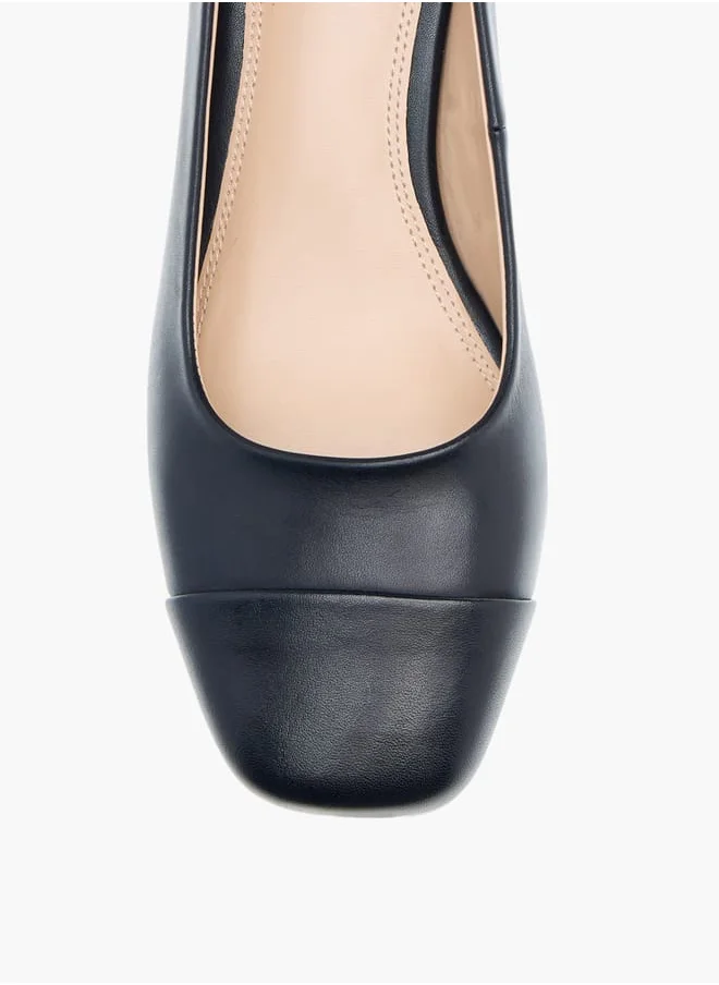 Celeste Womens Panelled Slip-On Shoes With Block Heels
