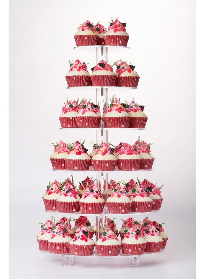 YestBuy Cupcake Stand, Acrylic Cupcake Tower Tree, 6 Tier Large Cupcake Holder for Pastry, Clear Cupcake Dispaly Stand with Base for Party, Wedding, Baby Shower - Image 1