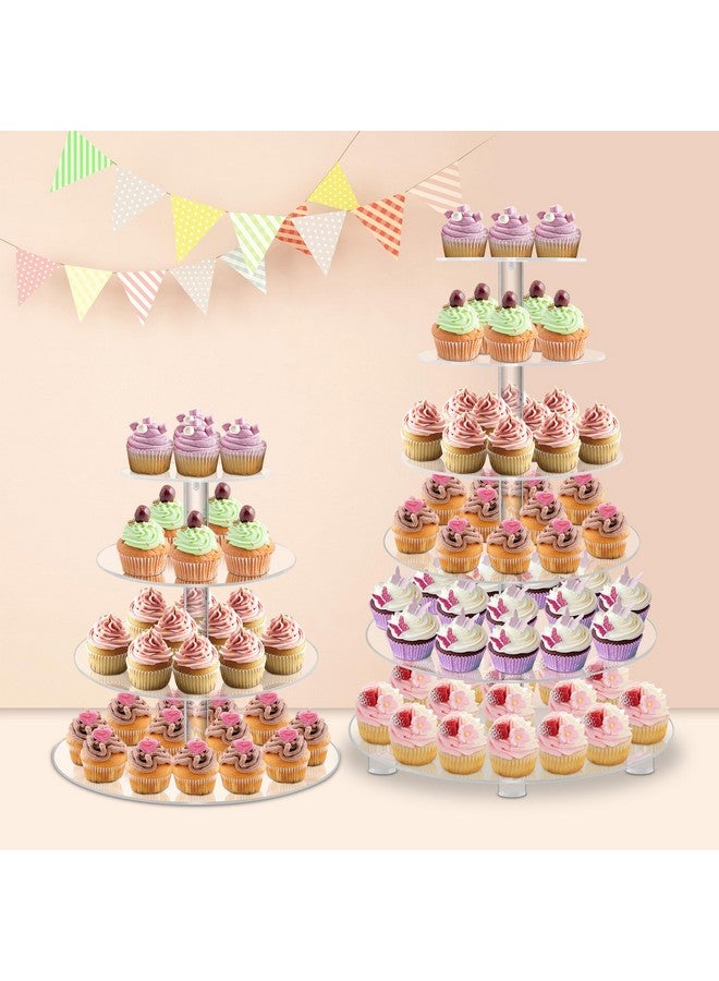 YestBuy Cupcake Stand, Acrylic Cupcake Tower Tree, 6 Tier Large Cupcake Holder for Pastry, Clear Cupcake Dispaly Stand with Base for Party, Wedding, Baby Shower - Image 3