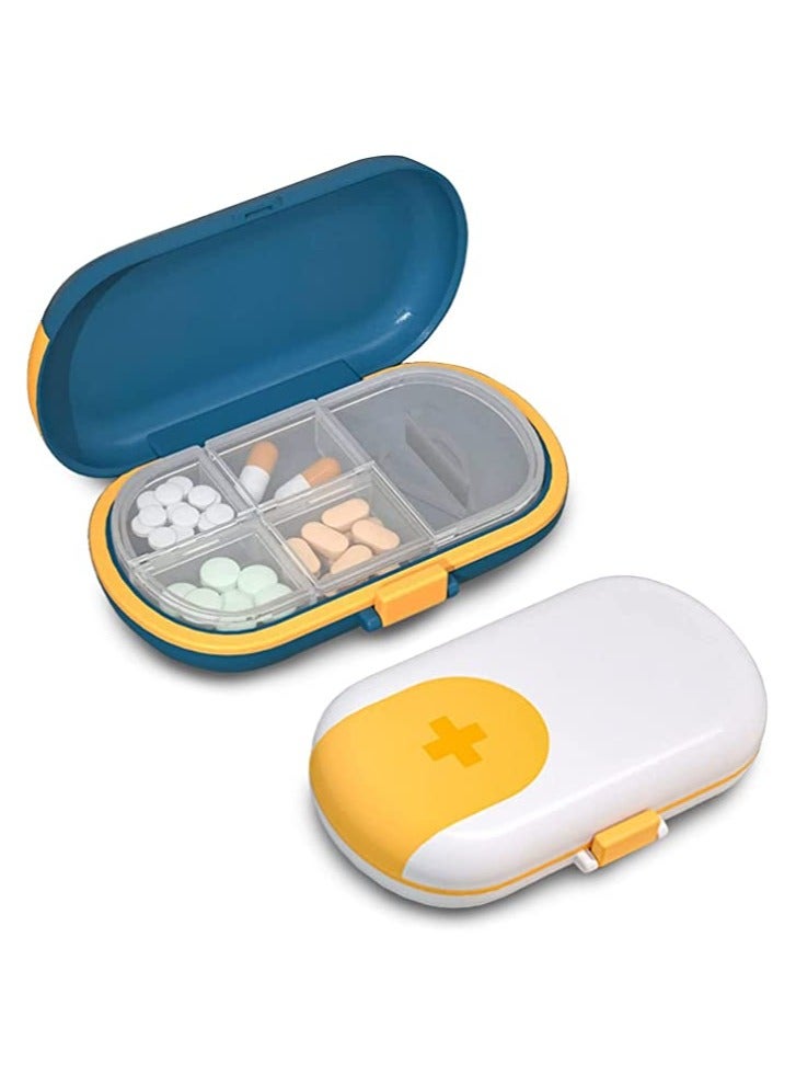 Portable Weekly Pill Organizer, 2pcs Compact Pill Case for Vitamins and Supplements, 7-Day Travel Medicine Storage Box with Large Capacity Compartments - Image 1