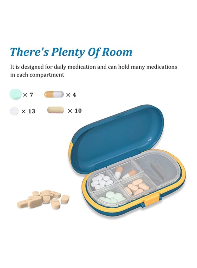 Portable Weekly Pill Organizer, 2pcs Compact Pill Case for Vitamins and Supplements, 7-Day Travel Medicine Storage Box with Large Capacity Compartments - Image 2