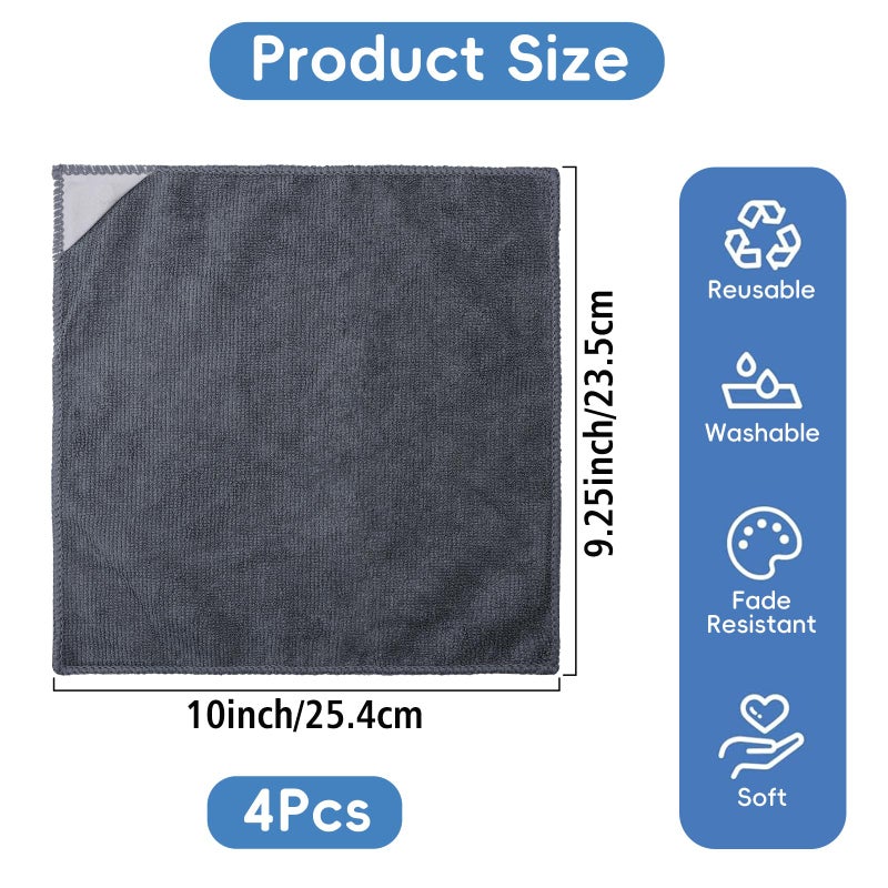 GoClimber 4 Pack Magnetic Microfiber Cleaning Cloth, Dry Erase Erasers Cleaner for Whiteboards, Blackboards, Chalkboards, Glassboards, Home, Office, School, Gray, 10'' x 9.25'' - Image 2
