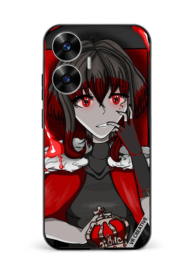 VR CREATIVE Protective Case Cover For Realme C55 Portrait Of Anime Character Girl Design Multicolour - Image 1
