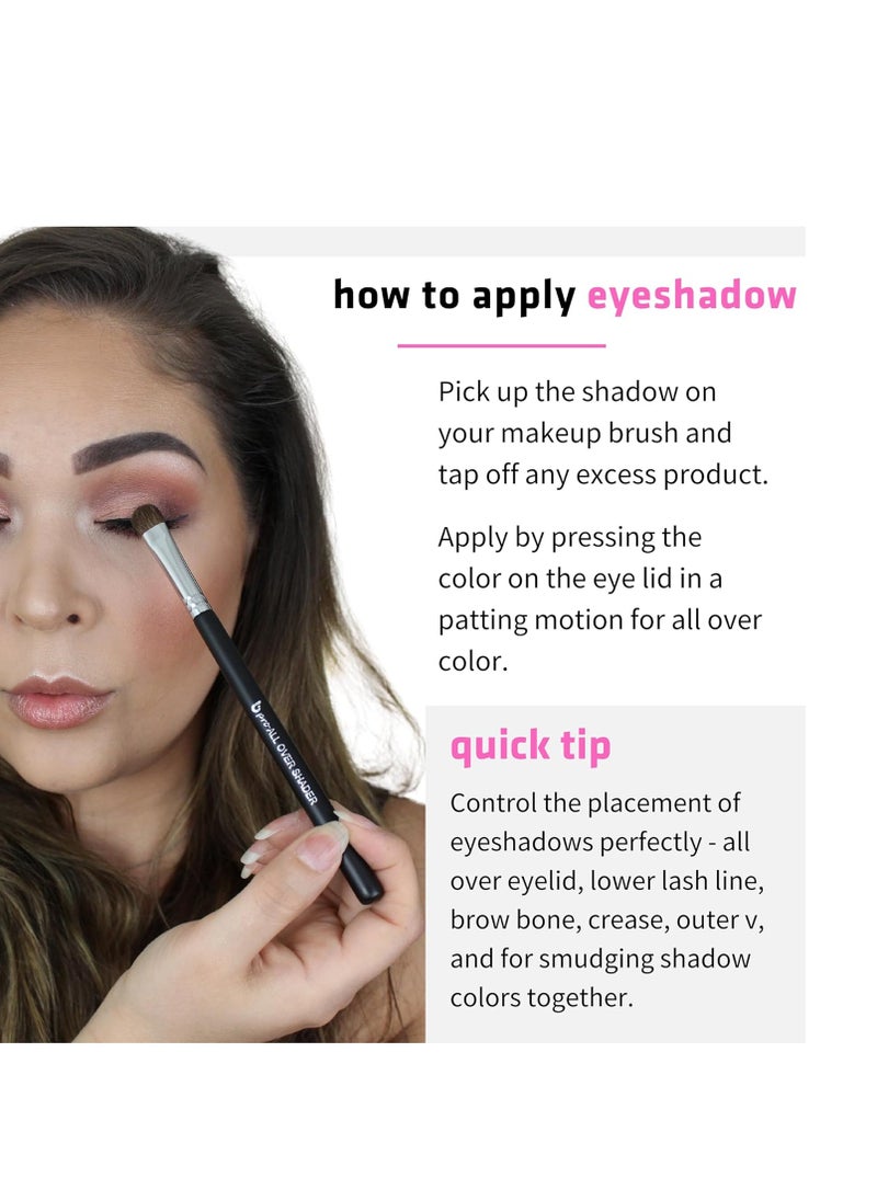 Beauty Junkees Pro Shader Eyeshadow Brush - Beauty Junkees pro All Over Short Flat Shader Eye Shadow Brush for Lid, Dense Rounded Bristles to Pack and Blend Powder Cream Eye Shadow on Eyelid and Crease  - Image 4
