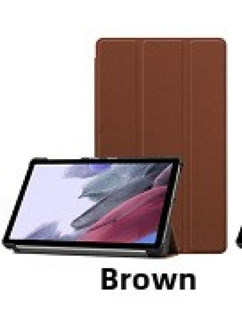 Applicable To Samsung Tab A8 SM-X200 X205 Tablet Protective Case A7 Tri-fold S9FE/S6lite Casco-Color:Brown-Applicable Model:A7/T500