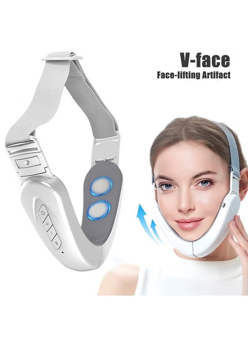 PULUZ Electric Intelligent V-Shape Face Massager, Double Chin Reducer , 6 Modes, 12 Intensity Levels, Face Lifting Device, Intelligent Lifting Firming Saggy Skin Tightening Facial Machine Women Skin Care, V-shaped Cheek Lift - Image 1