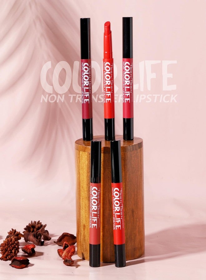 Teen.Teen TEEN TEEN Color Life Nontransfer Crayon Lipstick |Matte Finish with Built-in Primer |Waterproof & Long Lasting Lip Color |Smudge-Proof, Fade-Resistant Formula |Combo Color (Bollywood Nude, Magenta) - Image 5