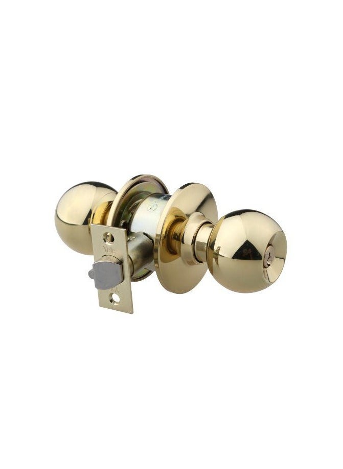 Yale Yale Cylindrical Knobset Entrance Adjustable Latch 60/70mm Polished Brass 