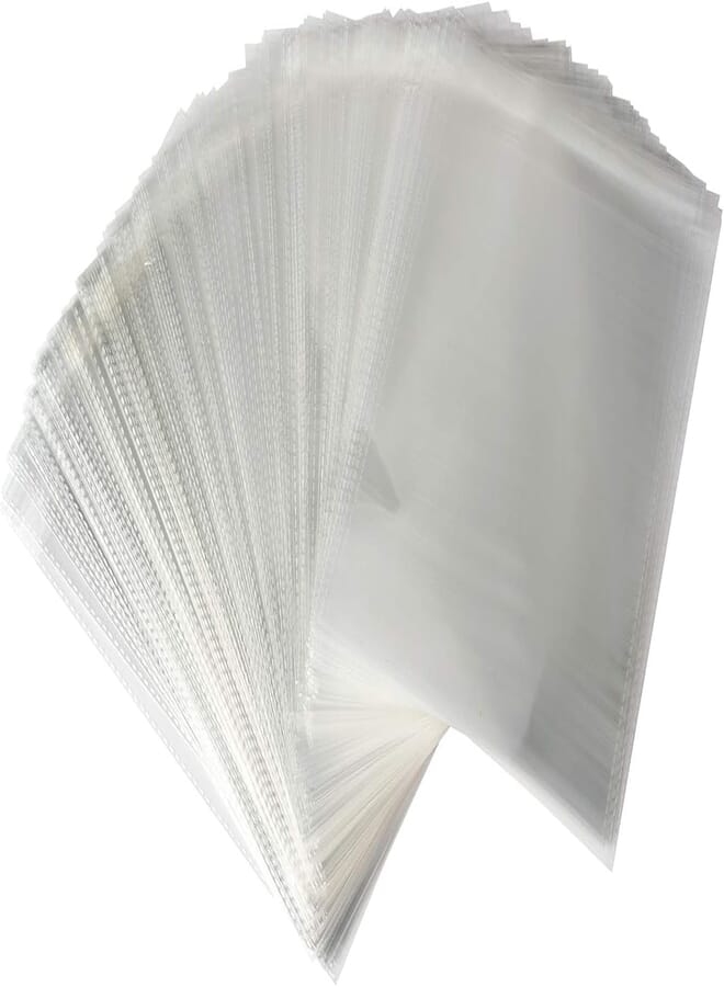 Generic Sannigora 200pcs Clear Resealable Adhesive Cello/Cellophane Treat Bags - Self Sealing OPP Plastic Bag Great for Bakery Candy Cookies Birthday Party Favors and More (10' x 13'') 