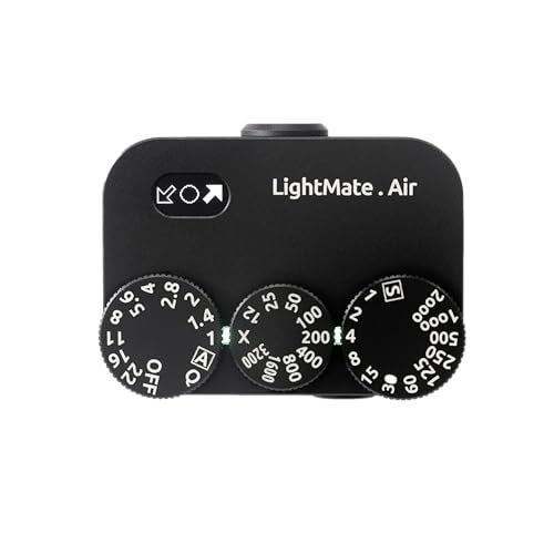 LightNova LightMate AirPro Light Meter Photography 35 WideAngle Reflective Digital Exposure Meter Rechargeable 20H Battery Life 3 Dials Retro Exposure Indicator for Leica Other Film Cameras Black Metal - Image 1