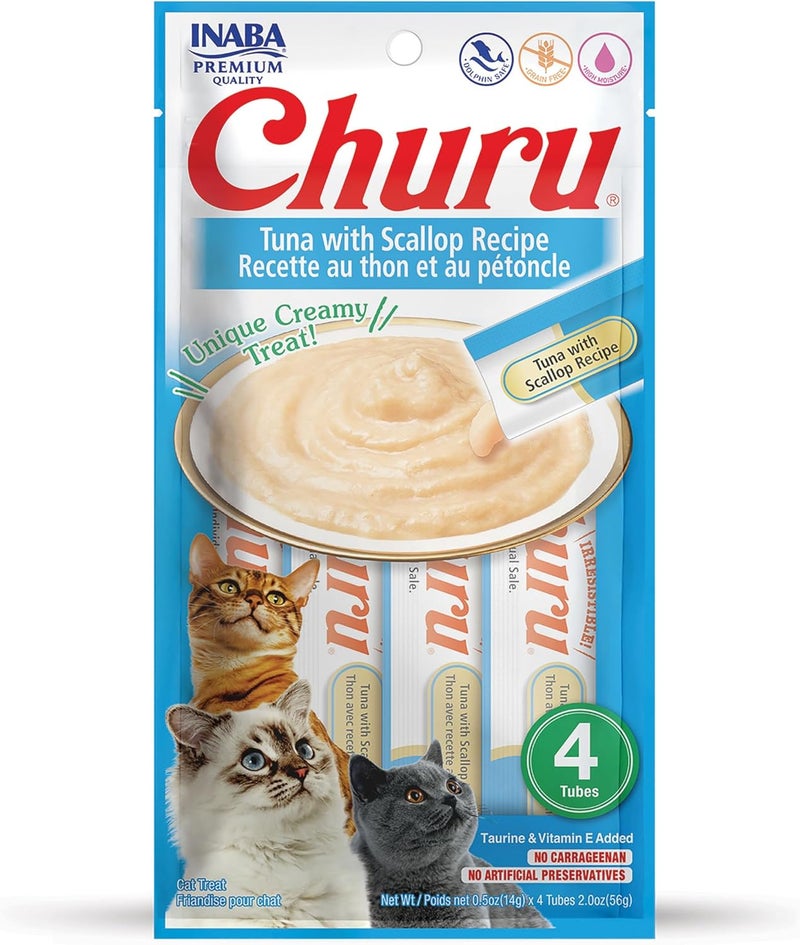 INABA Long use oriented quality Churro Cat Treats Tuna with Scallops 56g Gulf market standard build - Image 1