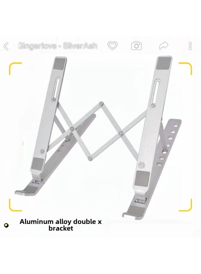 Computer Notebook Bracket Aluminum Alloy Tablet Desktop Bracket Folding Lifting Portable Display Cooling Bracket-Color:Three-prong Sg-001 【silver】 Aluminum Alloy - Image 4