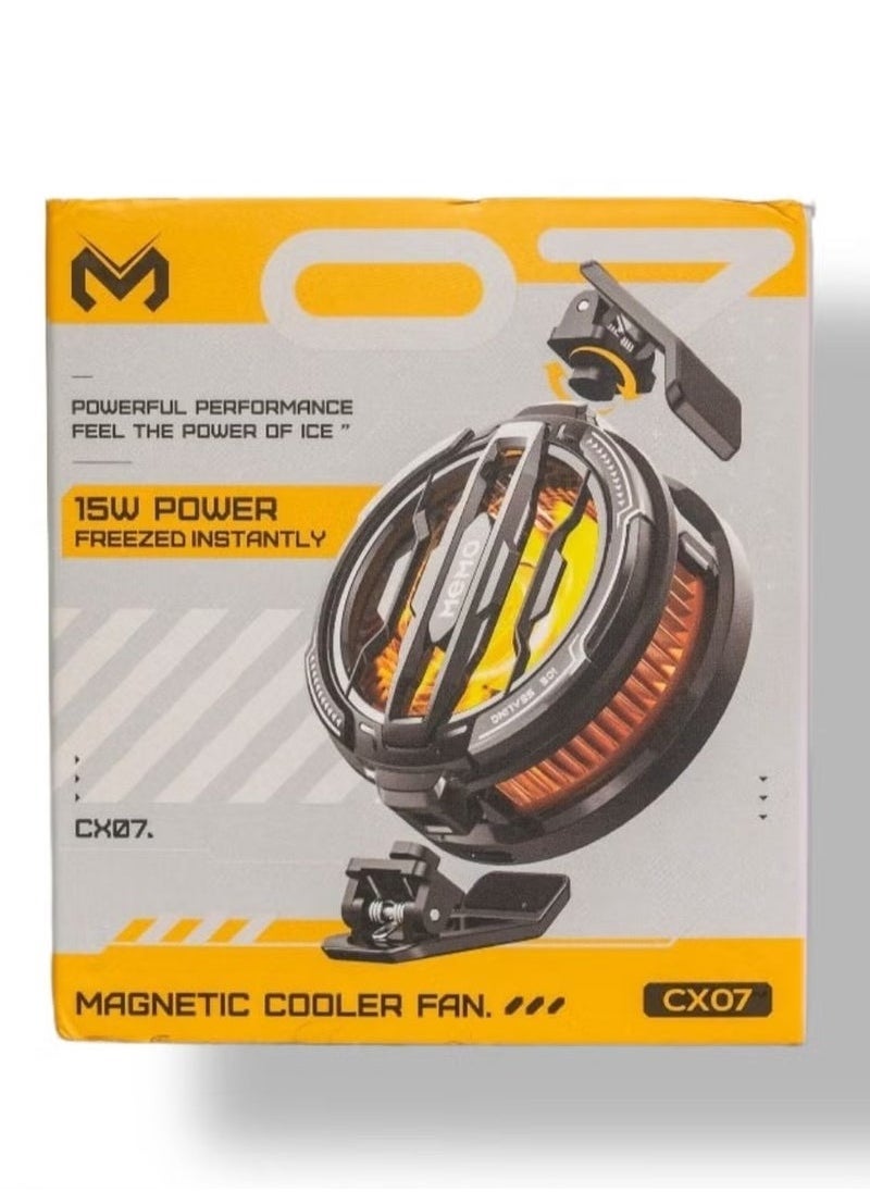 Memo CX07 Cell Phone Magnetic Cooler Fan | Fast Cooling Semiconductor Technology for Smartphones & Tablets | Powerful Heat Dissipation for Gaming, Streaming & Extended Use | Universal Magnetic Attachment, Lightweight & Quiet Mobile Cooler  - Image 1