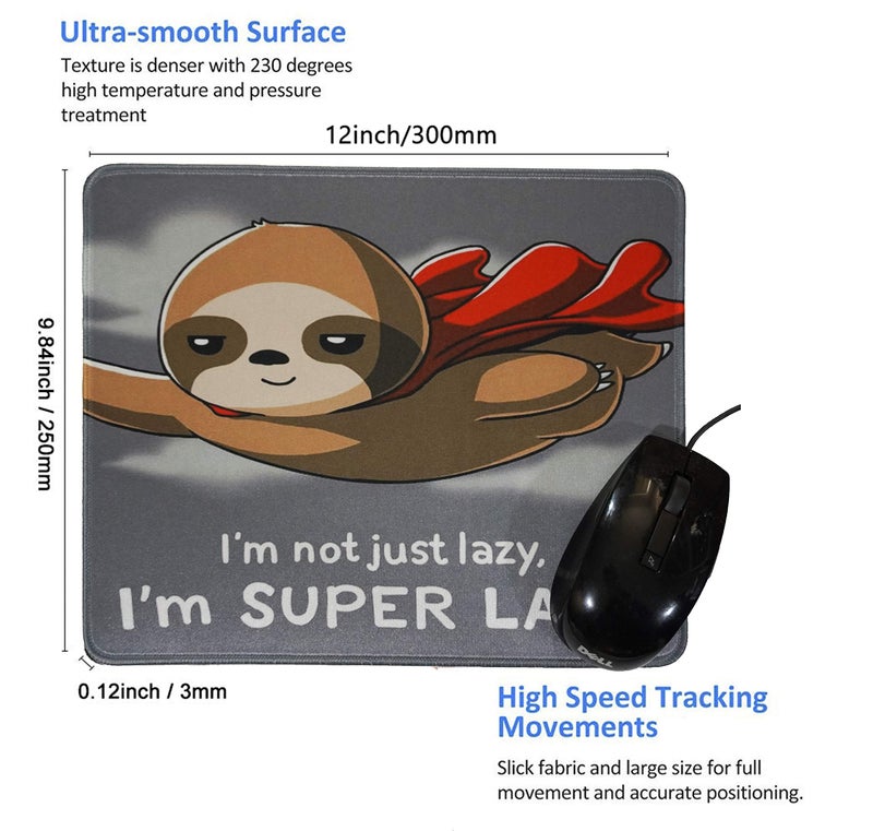 Tina Art Cute Flash Sloth Mouse Pad for Work 12x10 Inches Office Gaming Anime Lazy me Mousepad - Image 2