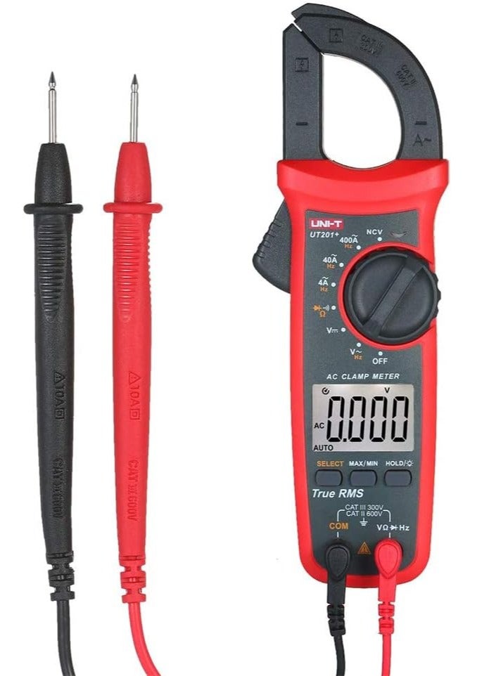 UniT NI-T UT201+ Digital Clamp Multimeter True RMS Clamp Meter DC/AC Current Voltage Meter NCV AC Current Diode Resistance Clamp r - Image 2