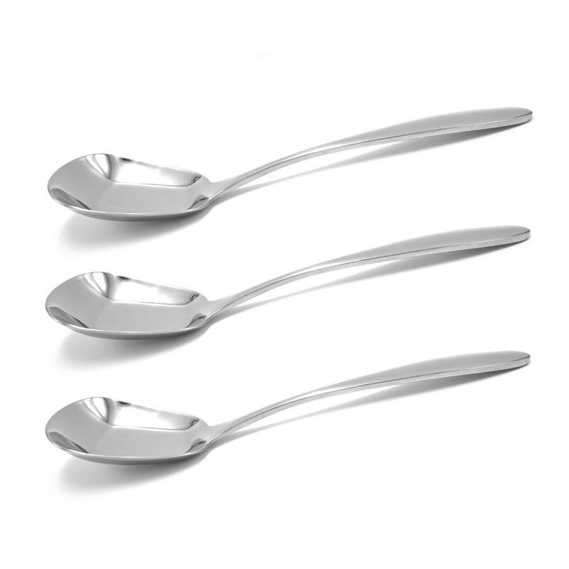 Ercrysto Stainless Steel Soup Spoons Table Spoons Dinner Spoons Rice Spoons Special Square Design Mirror Polish Middle Size(6.77 Inches Length 1.73 Inches Width 0.11Inch Thickness) Set Of 3 - Image 4
