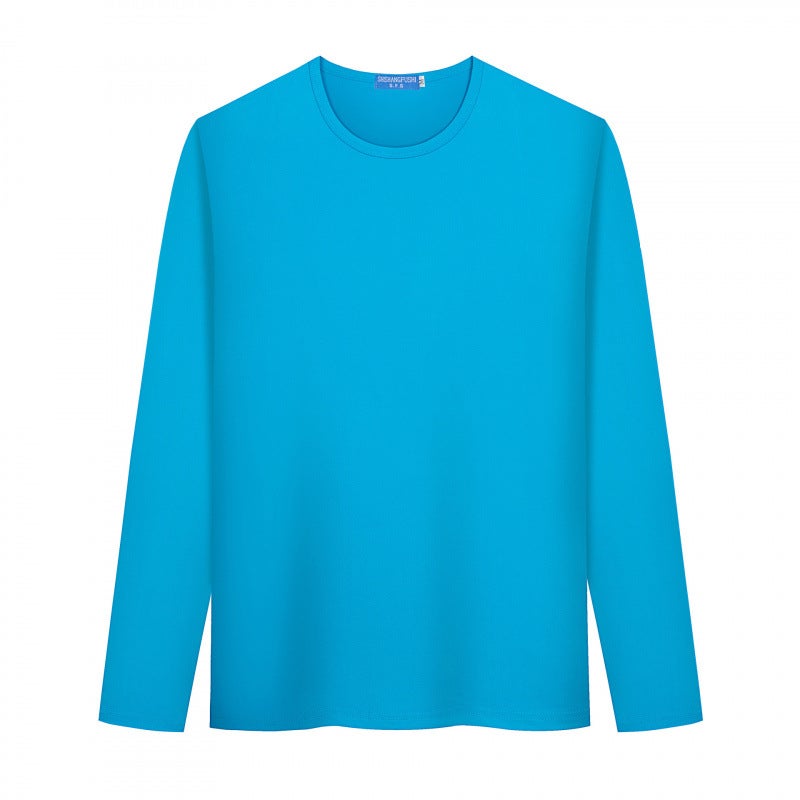 200G Modal Long Sleeve Crewneck Solid Color T-Shirt Diy Printed Personality Po Couple Printed Picture Not Pilling Advertising Shirt - Image 5