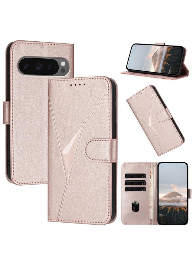 S-TOP Case For Google Pixel 10 / Pixel 10 Pro Triangle Pattern Buckle Clasp Leather Phone Case - Image 1