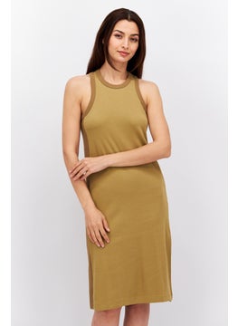 ESPRIT Women Textured Midi Dress, Tan  - Image 1