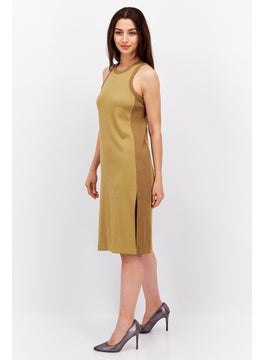 ESPRIT Women Textured Midi Dress, Tan  - Image 4