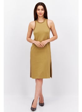ESPRIT Women Textured Midi Dress, Tan  - Image 3