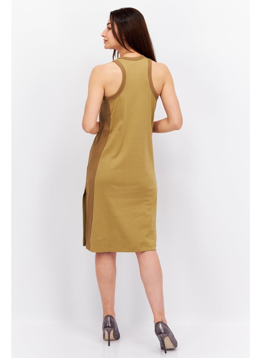 ESPRIT Women Textured Midi Dress, Tan  - Image 2