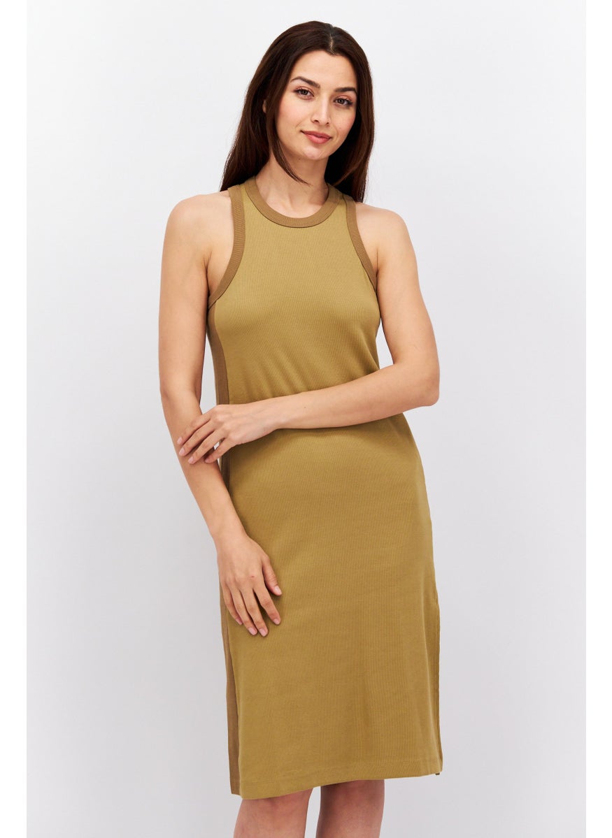 ESPRIT Women Textured Midi Dress, Tan  - Image 1