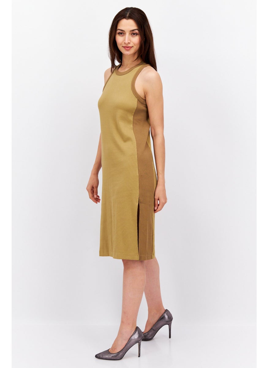 ESPRIT Women Textured Midi Dress, Tan  - Image 4