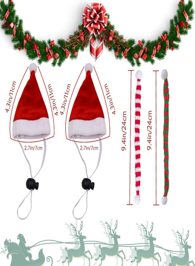 GABraden 2 Pack Bearded Dragon Lizard Christmas Hat and Scarf, Small Animal Guinea Pig Costume Clothing (2-Red, Christmas) - Image 2