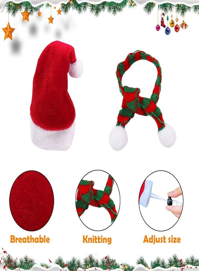 GABraden 2 Pack Bearded Dragon Lizard Christmas Hat and Scarf, Small Animal Guinea Pig Costume Clothing (2-Red, Christmas) - Image 4
