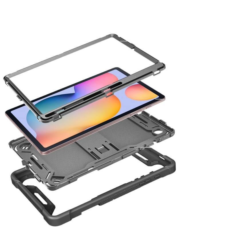 YZL حافظة سامسونج تاب مقاومة للصدمات متوافقة مع Samsung Galaxy Tab S6 Lite باللون ذهبي وردي مع غطاء حماية ووظيفة حامل وحمل يومي للتابلت مقاوم للصدمات بوظيفة حامل باللون الذهبي Samsung. - Image 4