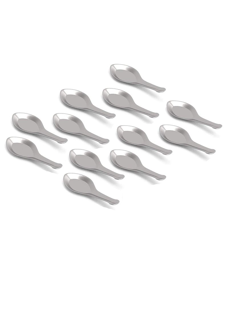 PMW pmw Masala Spice Spoon, 3.5 Inch, Silver - Pack of 12 