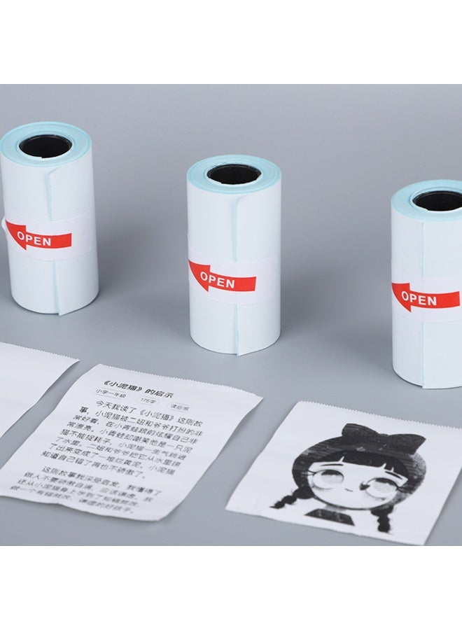 3 بكرات دراسة الأطفال الإجابة الخاطئة لفة ورقة حرارية مكتب مدرسة ذاتية اللاصق مقاومة للماء ورقة المختبر مقاومة للزيت ورقة إيصال 57 مم - Image 1