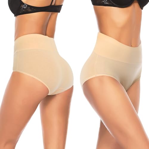Annenmy Cotton High Waisted Women's Underwear Soft Brief Panties Regular and Plus Size (Medium, Light Colors, 5-Pack), Light Colors, 5-pack, X-Large - Image 2