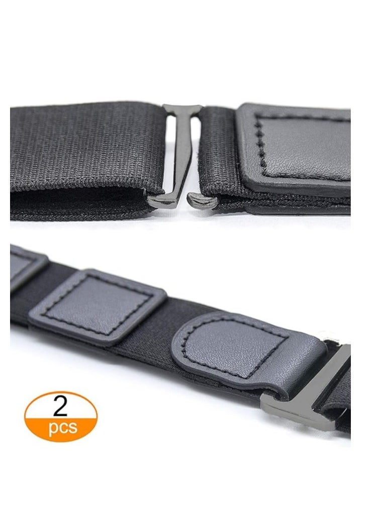 SYOSI - Men Shirt Stays Shirt Lock Belt 2 Pcs Adjustable Elastic Shirt Holder Keeps Shirt Tucked in for Police Military 120cm - Image 1