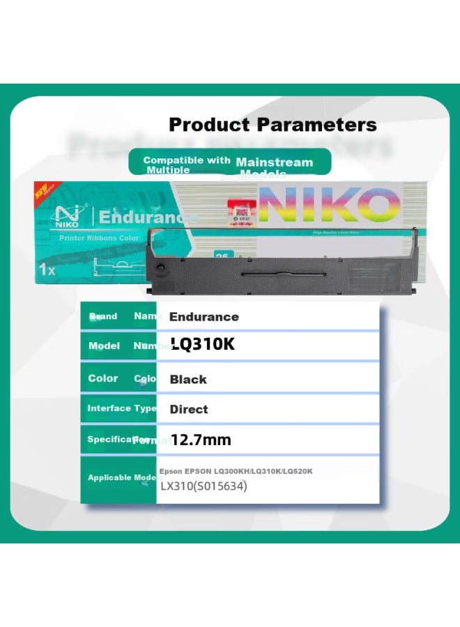 N Lq310 Black Ribbon (pack Of 5) (compatible With Epson Lq300kh/lq310k/lq520k)