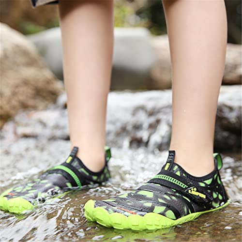UBFEN Water Shoes for Kids Boys Girls Aqua Socks Barefoot Beach Sports Swim Pool Quick Dry Lightweight Toddler Little Big Kid A Green 3 Big Kid - Image 4