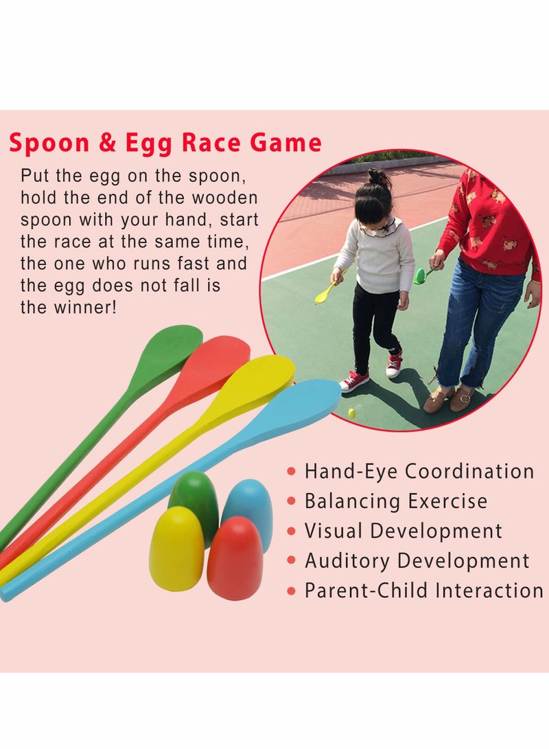 كابتن تيك Outdoor Fun for Kids, 36 PCS Potato Sack Race Bags, Bean Bag Toss, 3 Legged Race Bands, Egg and Spoon Game for Birthday Parties and Camping - Image 2